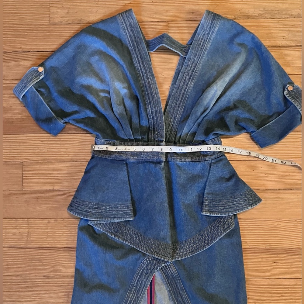 Johanna Ortiz Nuevo Mexicana Denim Trench Coat Dress Sz 4 - Picture 7 of 15